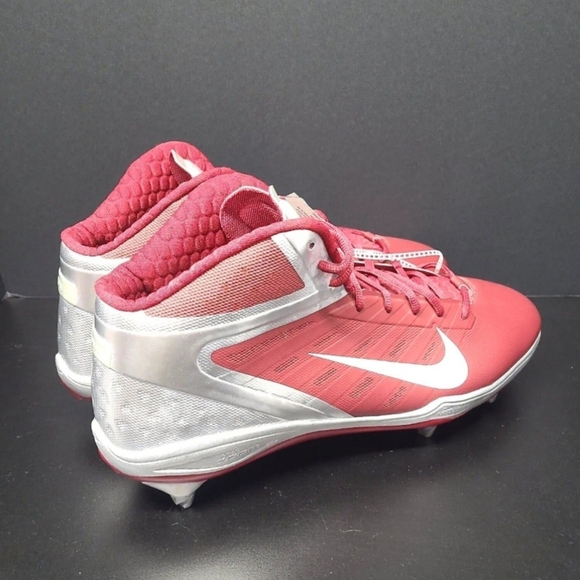 NIKE Alpha Talon Elite Football Cleats #526208-612, NWOT, Sz 16, Maroon, Silver - Picture 4 of 9